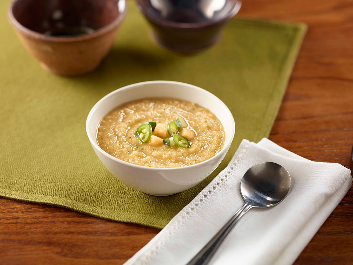 Cantaloupe Cucumber Gazpacho