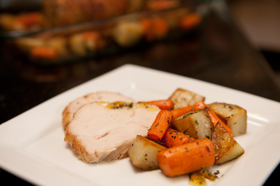 Orange Glazed Turkey with Potatoes & Carrots