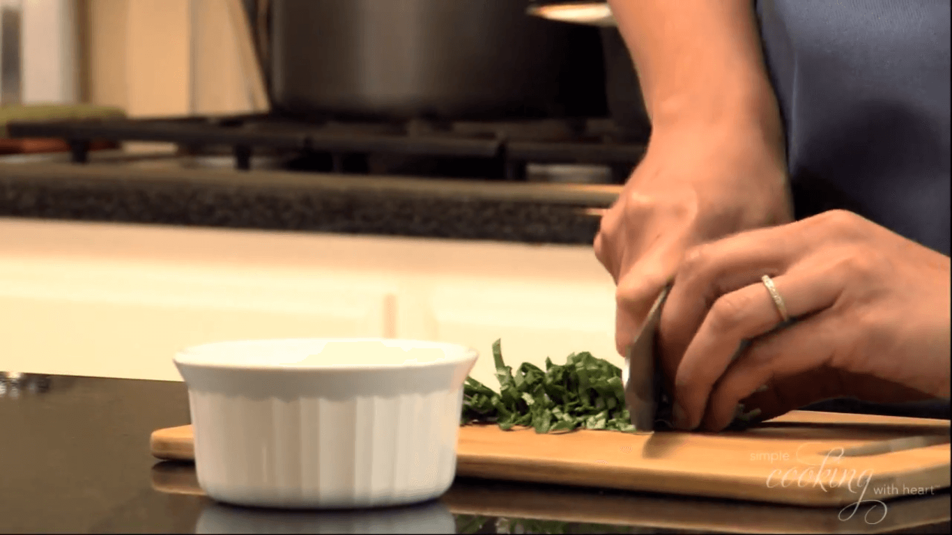 Chopping Fresh Basil